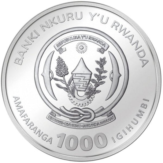 1000 f, Żyrafy (Giraffe with 4 diamond eyes, 3 oz silver), 2010