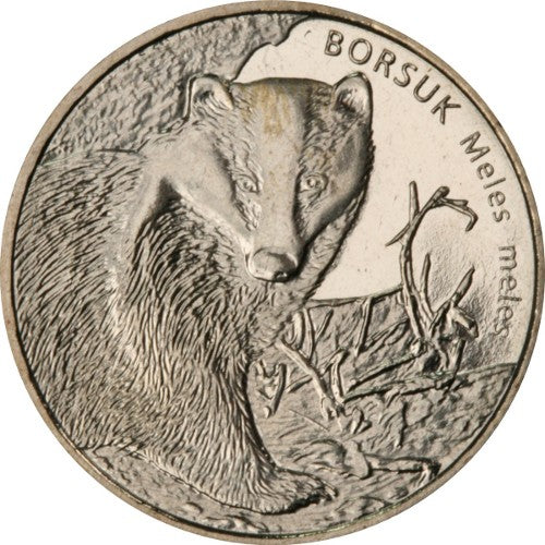 2 zł, Zwierzęta świata - Borsuk (łac. Meles meles), 2011