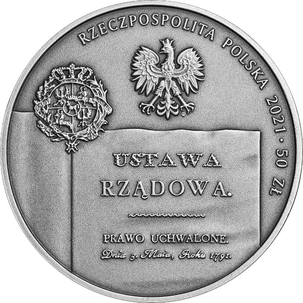 50 zł, 230. rocznica Konstytucji 3 Maja - dzieła odrodzonej Rzeczypospolitej, 2021